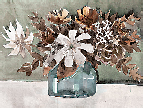 Cloverfield & Co. CC223 - CC223 - Spice Floral - 16x12 Abstract, Floral, Spice Floral, Fall, White, Brown, Glass Vase, Greenery, Contemporary from Penny Lane