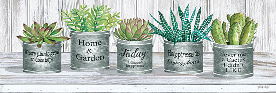 Cindy Jacobs CIN1814A - CIN1814A - Galvanized Pot Succulents II - 36x12 Cactus, Galvanized Tin Pots, Motivational, Still Life, Wood from Penny Lane