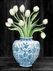 CIN1822 - Blue and White Tulips Black I - 12x16