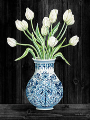 CIN1823 - Blue and White Tulips Black II - 12x16