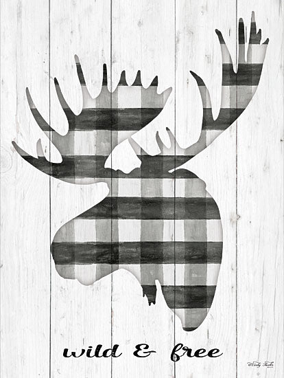 Cindy Jacobs CIN1923 - CIN1923 - Wild & Free    - 12x16 Wild & Free, Moose, Black & White Plaid, Shiplap, Cabin, Lodge from Penny Lane