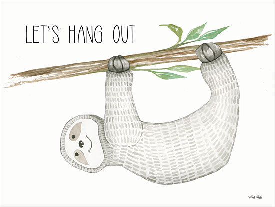 Cindy Jacobs CIN1934 - CIN1934 - Let's Hang Out - 16x12 Signs, Typography, Let's Hang Out, Humor, Sloth from Penny Lane