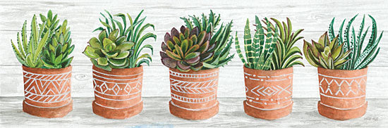 Cindy Jacobs CIN1939A - CIN1939A - Terracotta Pots II - 36x12 Cactus, Terracotta Pots, Still Life, Wood, Southwestern from Penny Lane