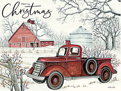 CIN2044 - Red Truck Winter Barn - 16x12