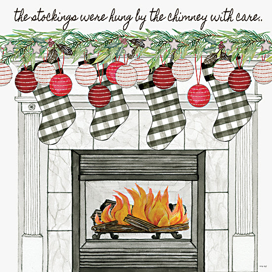 Cindy Jacobs CIN2116 - CIN2116 - The Stockings Were Hung - 12x12 The Stockings Were Hung, Fireplace, Holidays, Stockings, Hearth, Christmas from Penny Lane