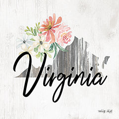 CIN2214 - Floral Virginia State Art - 12x12