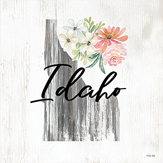 Cindy Jacobs CIN2232 - CIN2232 - Floral Idaho State Art - 12x12 Travel, State, Idaho, Typography, Signs, Textual Art, Flowers, 50 States, Wood Background from Penny Lane