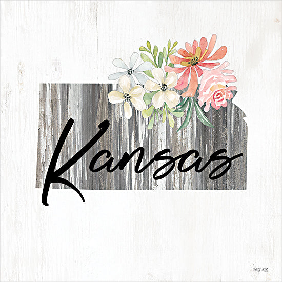 Cindy Jacobs CIN2233 - CIN2233 - Floral Kansas State Art - 12x12 Travel, State, Kansas, Typography, Signs, Textual Art, Flowers, 50 States, Wood Background from Penny Lane