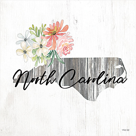 Cindy Jacobs CIN2244 - CIN2244 - Floral North Carolina State Art - 12x12 Travel, State, North Carolina, Typography, Signs, Textual Art, Flowers, 50 States, Wood Background from Penny Lane