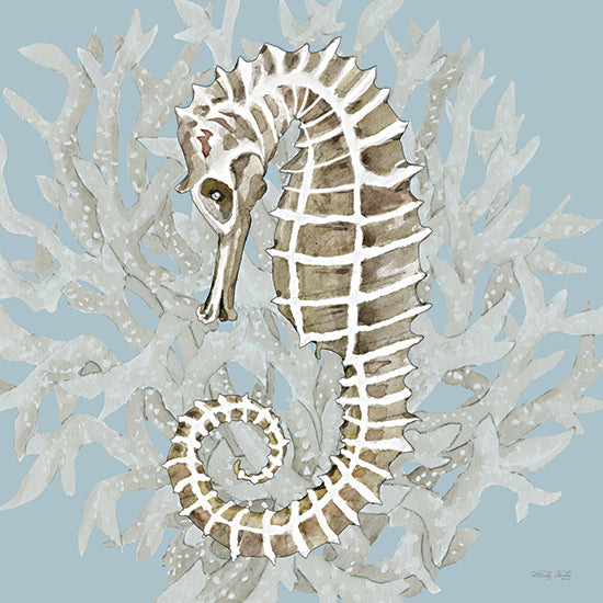 Cindy Jacobs CIN2292 - CIN2292 - Coral Seahorse II - 12x12 Seahorse, Coastal, Ocean, Coral, Blue & White from Penny Lane