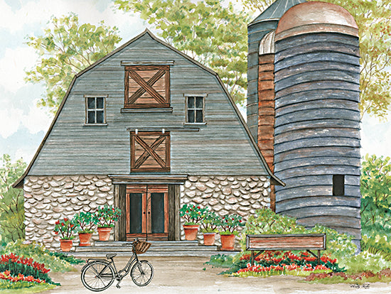 Cindy Jacobs CIN2420 - CIN2420 - Bluebird Barn - 16x12 Barn, Farm, Bicycle, Bike, Flowers, Blue Barn, Country from Penny Lane