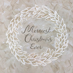 CIN2446 - White Whisper Christmas Wreath I - 12x12