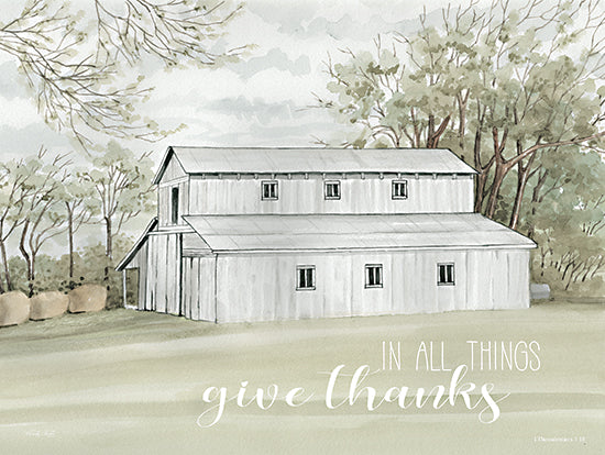 Cindy Jacobs CIN2501 - CIN2501 - In All Things Give Thanks - 16x12 In All Things Give Thanks, Barn, Farm, Trees, Landscape, Thanks, Signs from Penny Lane