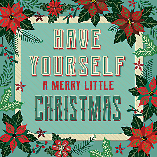 Cindy Jacobs CIN2595 - CIN2595 - Nostalgic Merry Little Christmas - 12x12 Have Yourself a Merry Little Christmas, Holidays, Flowers, Poinsettias, Sign from Penny Lane