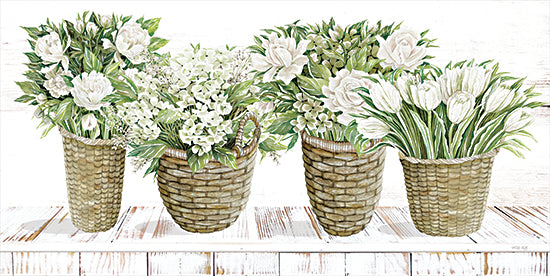 Cindy Jacobs CIN2732 - CIN2732 - Floral Baskets - 18x9 Flowers, White Flowers, Still Life, Baskets, Bouquets, Greenery from Penny Lane