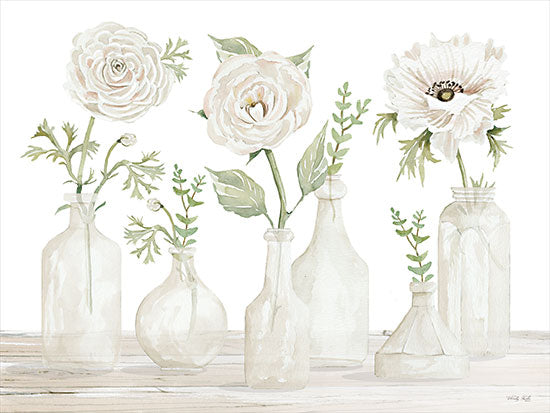 Cindy Jacobs CIN2839 - CIN2839 - Bottles and Flowers II - 16x12 Flowers, White Flowers, Still Life, Shabby Chic, Bottles, Botanical from Penny Lane