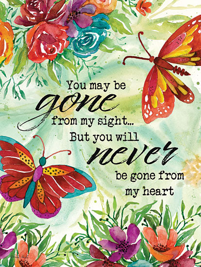 Cindy Jacobs CIN2917 - CIN2917 - Never Gone from My Heart I  - 12x16 Never Gone From My Heart, Bereavement, Butterflies, Flowers, Signs from Penny Lane