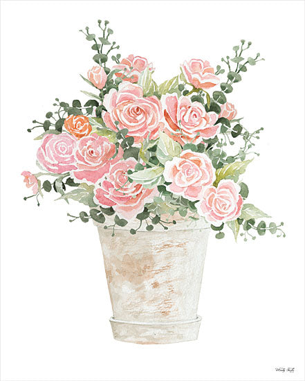 Cindy Jacobs CIN2967 - CIN2967 - Cotton Candy Roses III - 12x16 Flowers, Roses, Pink Roses, Greenery, Clay Pot, Bouquet, Spring, Spring Flowers, French Country from Penny Lane