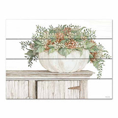 CIN3108PAL - Fall Floral Pumpkin (white) - 16x12