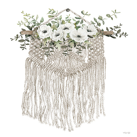 Cindy Jacobs CIN3374 - CIN3374 - Macrame and Poppies - 12x16 Flowers, Poppies, White Poppies, Macrame, Wall Hanging, 1970s, Retro, Hippie, Greenery from Penny Lane