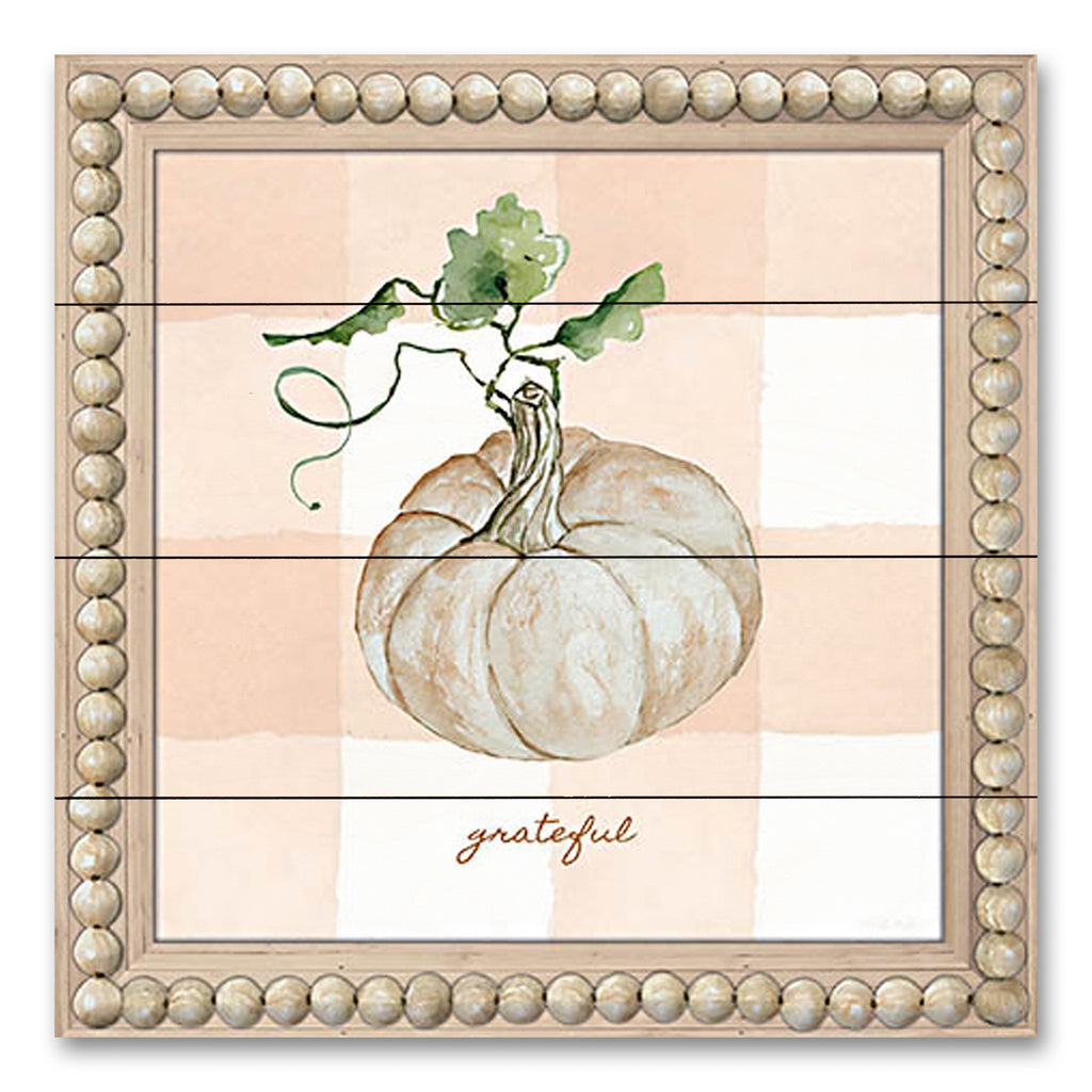 Cindy Jacobs CIN3440PAL - CIN3440PAL - Grateful Pumpkin - 12x12 Pumpkin, White Pumpkin, Fall, Framed, Plaid, Grateful, Sign, Thanksgiving, Bohemian from Penny Lane