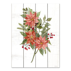 CIN3449PAL - Poinsettia Christmas Botanical - 12x16