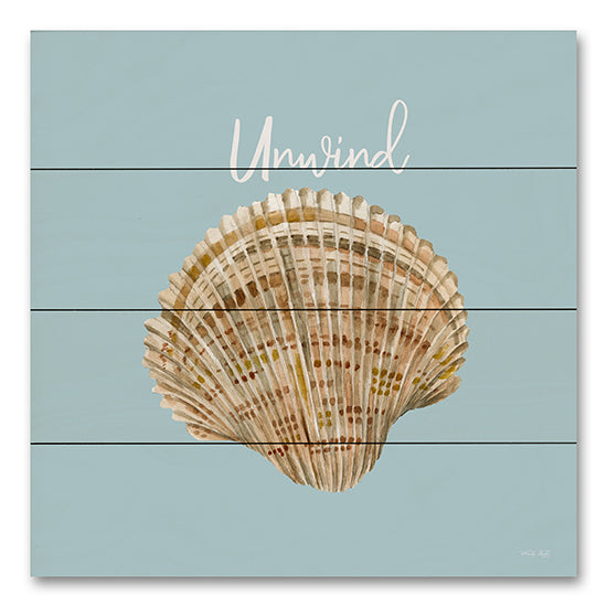 Cindy Jacobs CIN3537PAL - CIN3537PAL - Unwind Seashell - 12x12 Unwind, Seashell, Shell, Coastal, Signs, Leisure from Penny Lane