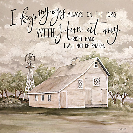 Cindy Jacobs CIN3583 - CIN3583 - Eyes on the Lord - 12x12 Religious, Barn, White Barn, Farm, I Keep My Eyes Always on the Lord, Bible Verse, Psalm, Typography, Signs, Textual Art, Windmill, Neutral Palette from Penny Lane