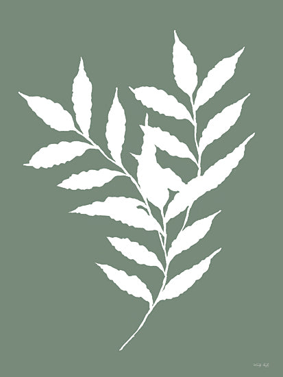 Cindy Jacobs CIN3816 - CIN3816 - Leaf Silhouette on Sage I - 12x16 Leaf, Silhouette, Green & White, Botanical, Nature from Penny Lane