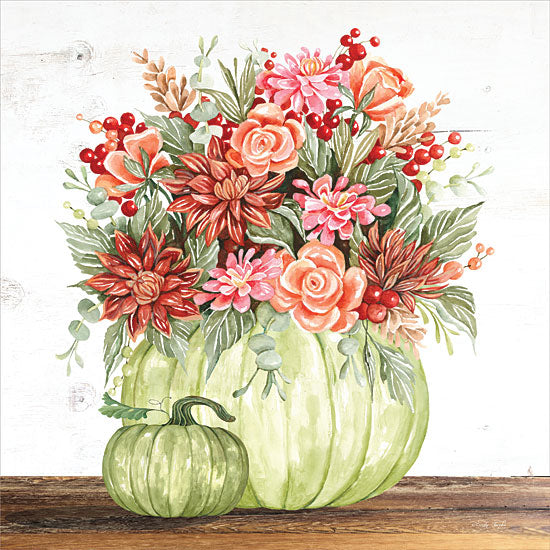 Cindy Jacobs CIN3962 - CIN3962 - Autumn is Here - 12x12 Still Life, Pumpkins, Flowers, Fall Flowers, Mums, Green Pumpkins, Greenery, Fall from Penny Lane