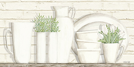 Cindy Jacobs CIN798 - White Ware Shelf I  - White Ware, Shelf, Dishes, Greenery, Still Life from Penny Lane Publishing