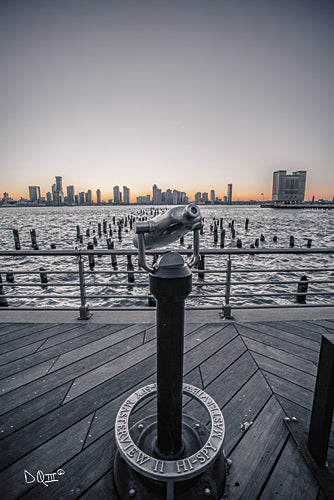 Donnie Quillen DQ122 - Manhattan Sunrise II - Manhattan, Water, City, View, Binoculars, Urban from Penny Lane Publishing