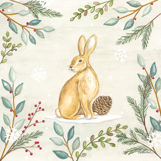 Deb Strain DS2175 - DS2175 - Woodland Animals Rabbit - 12x12 Animal, Rabbit, Woodland Animal, Greenery, Berries, Pine Cone, Winter, Children from Penny Lane