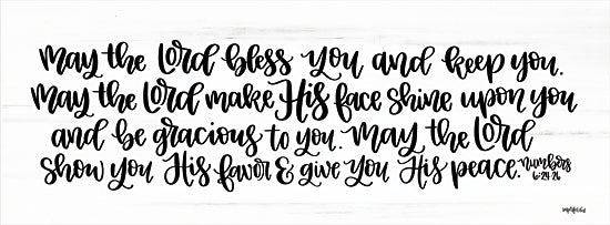 Imperfect Dust DUST519A - DUST519A - May the Lord Bless You and Keep You    - 36x12 May the Lord Bless, Bible Verse, Numbers, Signs, Black & White, Religious from Penny Lane