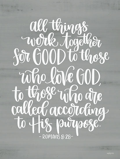 Imperfect Dust DUST772 - DUST772 - Romans 8:28 - 12x16 All Things Work Together for Good, Bible Verse, Romans, Calligraphy, Religion, Signs from Penny Lane