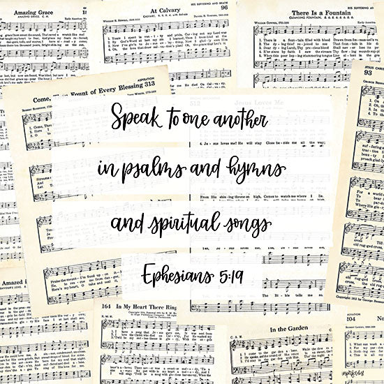 Imperfect Dust DUST871 - DUST871 - Psalms and Hymns - 12x12 Speak to One Another in Psalms and Hymns, Bible Verse, Ephesians, Sheet Music, Music, Choir Music, Typography, Religion, Signs from Penny Lane