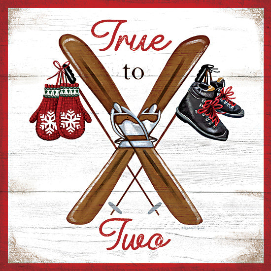 Elizabeth Tyndall ET155 - ET155 - True to Two - 12x12 Winter, Winter Sports, True to Two, Typography, Signs, Textual Art, Skis, Mitten, Ski Shoes from Penny Lane