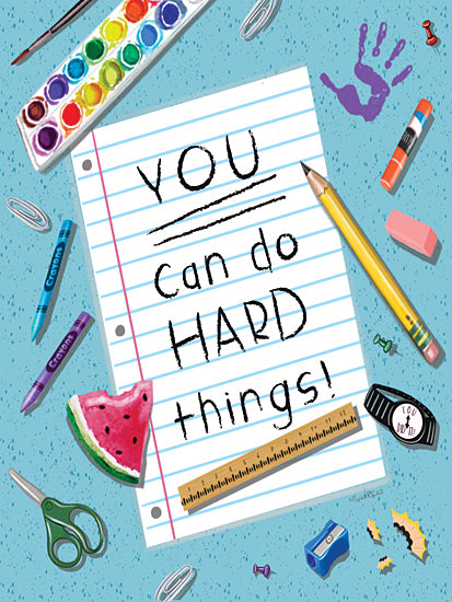 Elizabeth Tyndall ET161 - ET161 - You Can Do Hard Things - 12x16 Children, Inspirational, School, School Supplies, You Can do Hard Things, Typography, Signs, Textual Art from Penny Lane