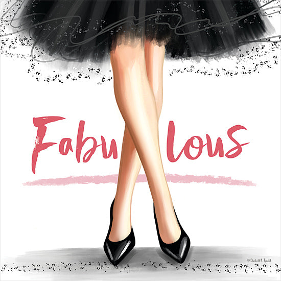 Elizabeth Tyndall ET195 - ET195 - Fabulous - 12x12 Fashion, Fabulous, Typography, Signs, Textual Art, Dress, Black Dress, Woman's Legs from Penny Lane