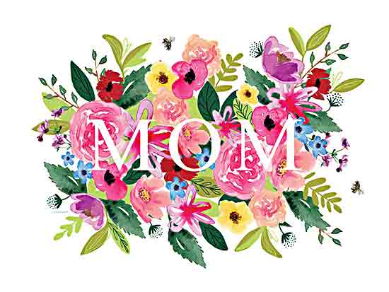 Elizabeth Tyndall ET250 - ET250 - Mother's Day Floral - 16x12 Mother, Mother's Day, Mom, Typography, Signs, Textual Art, Flowers, Bouquet, Spring, Spring Flowers, Rainbow Colors from Penny Lane