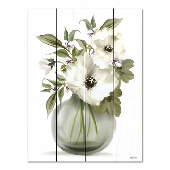 House Fenway FEN490PAL - FEN490PAL - Botanical Posies - 12x16 Flowers, Posies, White Posies, Glass Vase, Bouquet, Botanical from Penny Lane