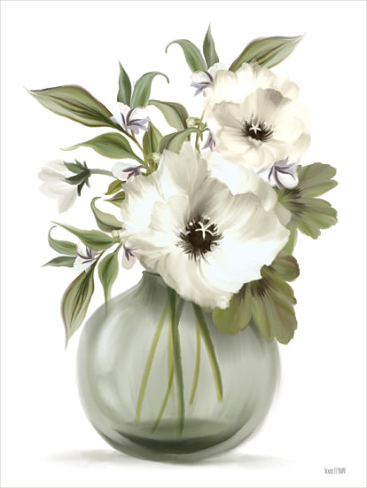 House Fenway FEN490 - FEN490 - Botanical Posies - 12x16 Flowers, Posies, White Posies, Glass Vase, Bouquet, Botanical from Penny Lane