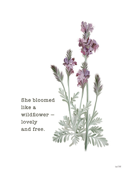 House Fenway FEN720 - FEN720 - Lovely and Free    - 12x16 She Bloomed Like a Wildflower - Lovely and Free, Motivational, Wildflowers, Signs, Typography from Penny Lane