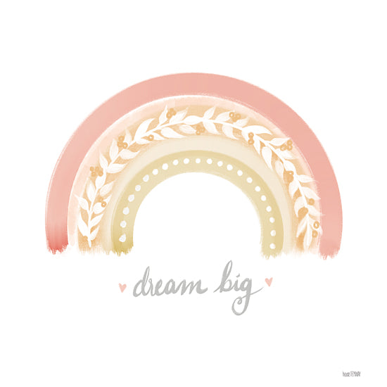 House Fenway FEN731 - FEN731 - Dream Big Rainbow   - 12x12 Dream Big, Rainbow, Motivational, Pink, Typography, Signs, Diptych from Penny Lane