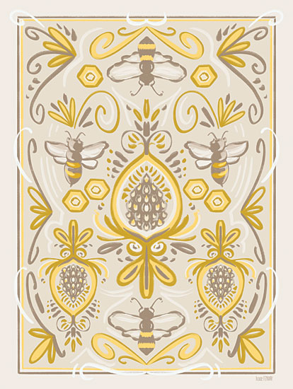 House Fenway FEN802 - FEN802 - Bumblebee Brocade - 12x16 Bees, Design, Patterns, Gold, Black from Penny Lane