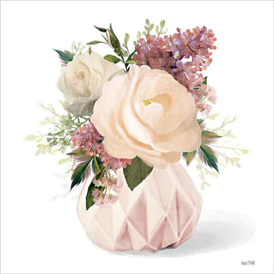 House Fenway FEN988 - FEN988 - Roses and Lilacs - 12x12 Flowers, Roses, Lilacs, Bouquet, Spring, Spring Flowers, Vase, Geometric Vase, Bohemian, Greenery from Penny Lane