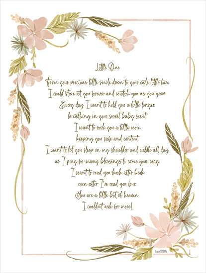 House Fenway FEN999 - FEN999 - Sweet Dreams Little One - 12x16 Little One, Poem, Typography, Signs, Textual Art, Baby, New Baby, Baby Girl, Flowers, Pink Flowers, Greenery from Penny Lane