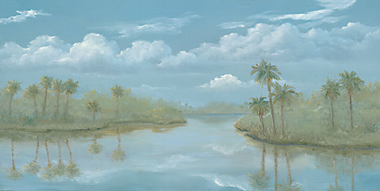 Georgia Janisse JAN262 - JAN262 - Palm Trees Reflection - 18x9 Palm Trees, Coastal, Beach, Ocean, Sand, Wave, Landscape, Reflections from Penny Lane