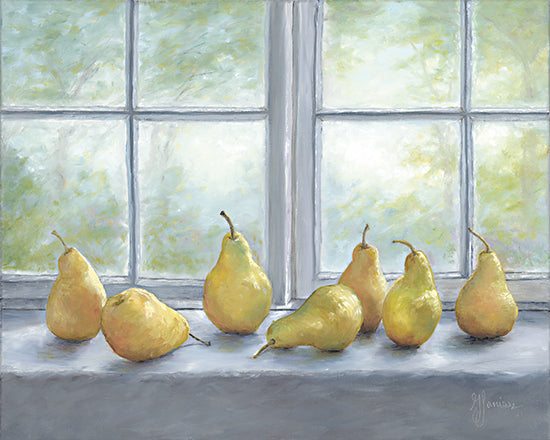 Georgia Janisse JAN302 - JAN302 - Pears on a Window Sill - 16x12 Still Life, Pears, Fruit, Windowsill, Kitchen, Traditional from Penny Lane