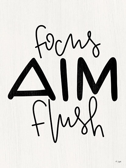 Jaxn Blvd. JAXN594 - JAXN594 - Focus, Aim, Flush - 12x16 Focus, Aim, Flush, Bath, Bathroom, Boys, Kids, Humorous, Black & White, Signs from Penny Lane